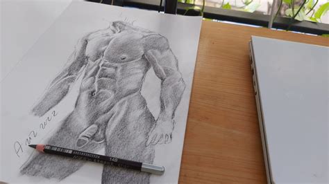 naked man drawing